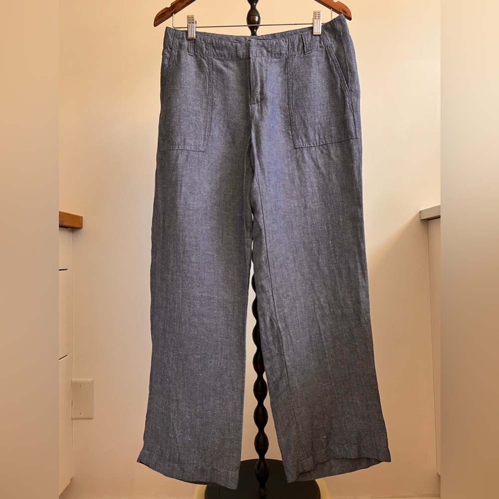 Tommy Hilfiger Wide Leg Linen Blend Pants